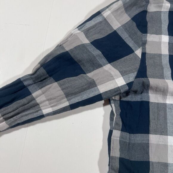 Volcom Blue/White Plaid Button Down Casual Long Sleeve Shirt Men's Size Medium - Picture 7 of 9